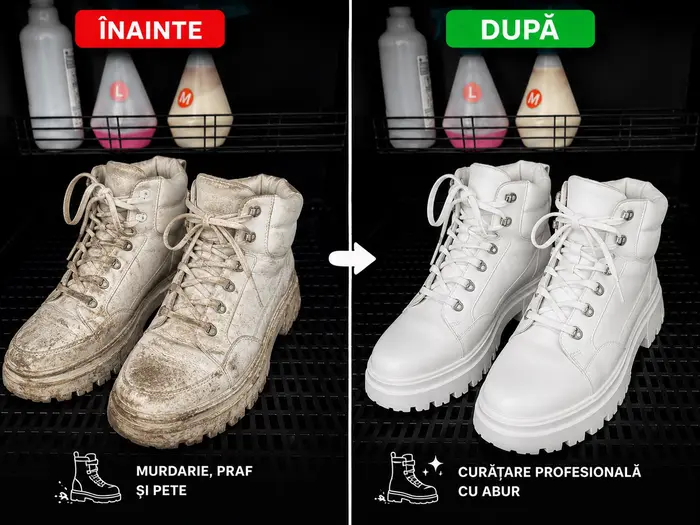 Bocanci albi – înainte și după curățare profesională
