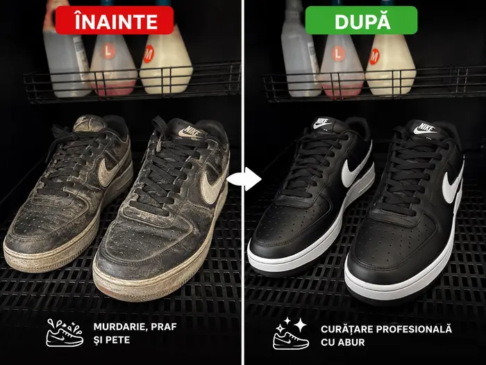 Nike Air Force negri – înainte și după curățare profesională