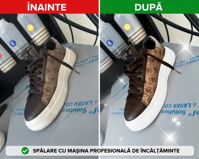 Sneakers înainte și după curățare