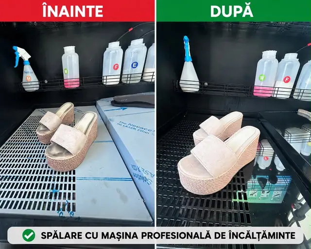 Sandale înainte și după spălare profesională